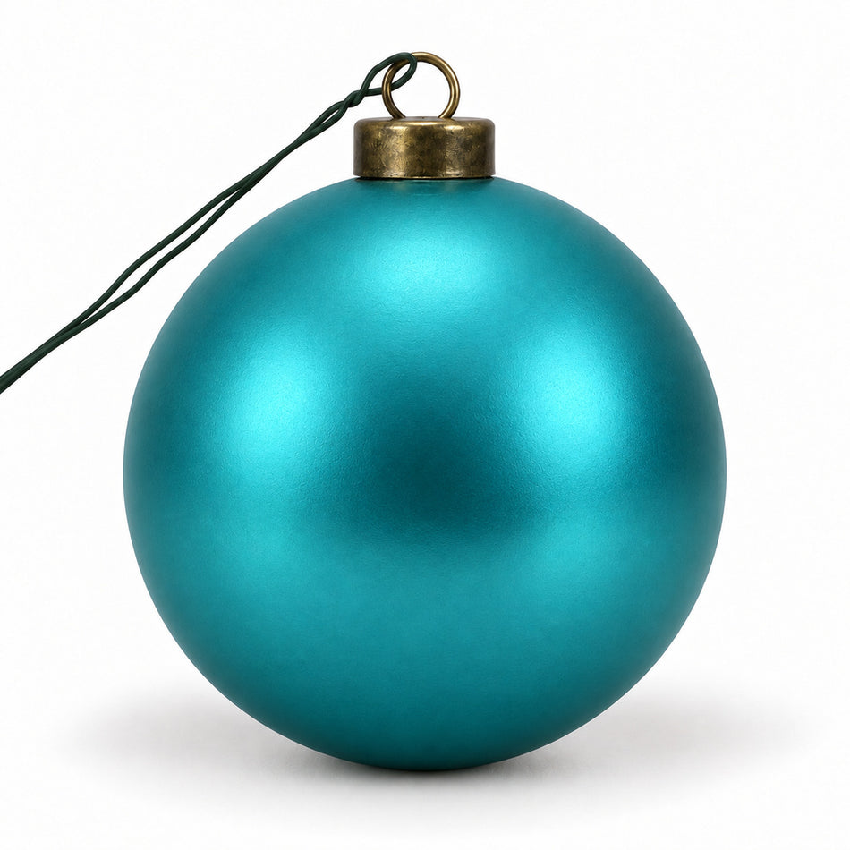 Pro Deco Collection Christmas bauble, aqua blue matt, 8 cm diameter, product on a white background