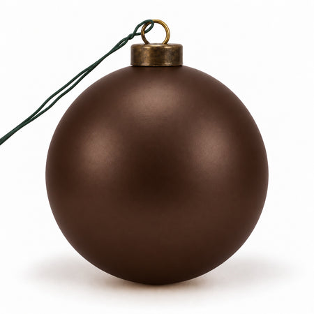 Pro Deco Collection kerstbal bruin mat, diameter 8 cm, product op witte achtergrond