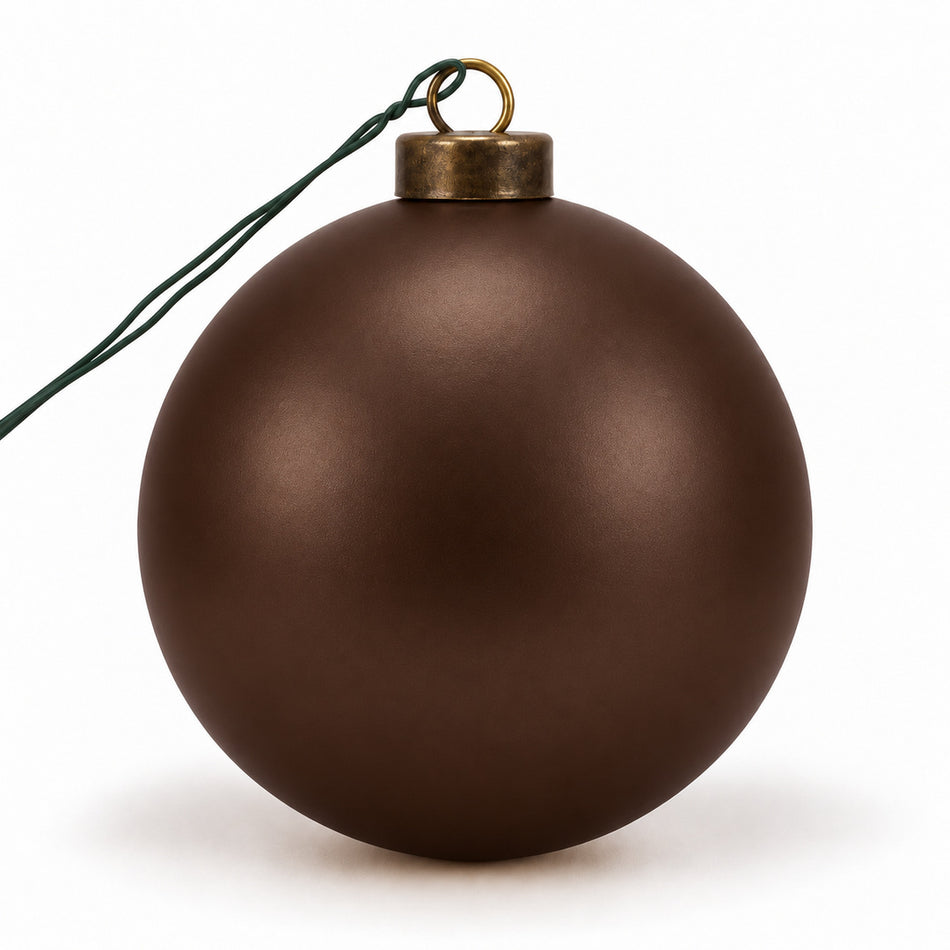 Pro Deco Collection Christmas bauble, brown matt, 8 cm diameter, product on a white background
