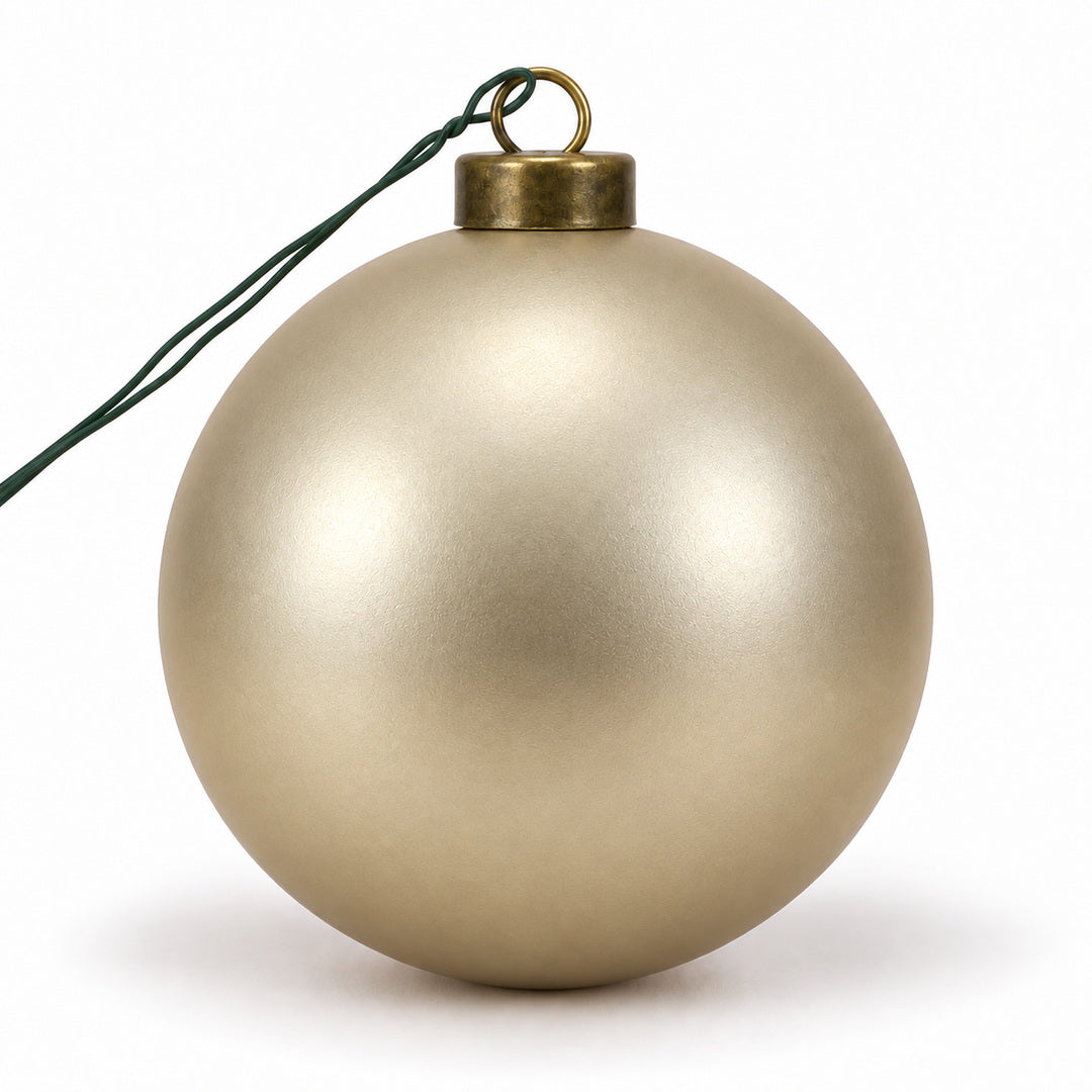 Pro Deco Collection kerstbal champagne mat, diameter 10 cm, product op witte achtergrond