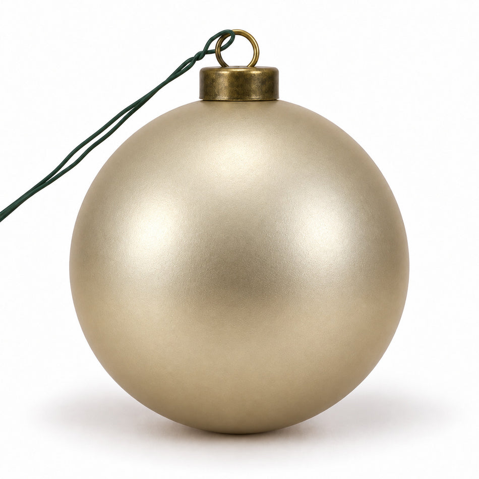 Pro Deco Collection kerstbal champagne mat, diameter 8 cm, product op witte achtergrond
