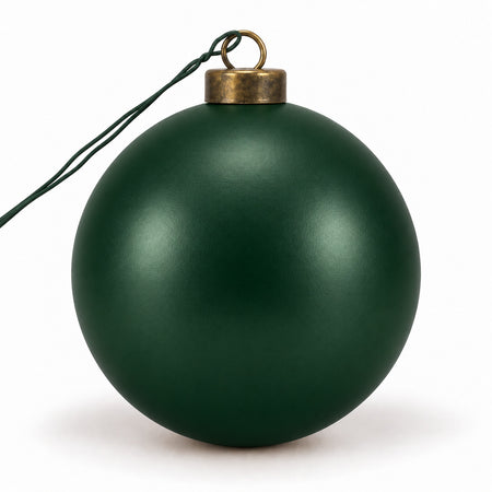 Pro Deco Collection Christmas bauble, dark green matt, 10 cm diameter, product on a white background