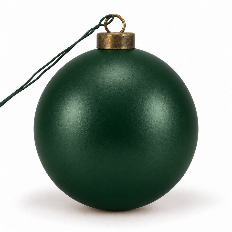 Pro Deco Collection Christmas bauble, dark green matt, 10 cm diameter, product on a white background