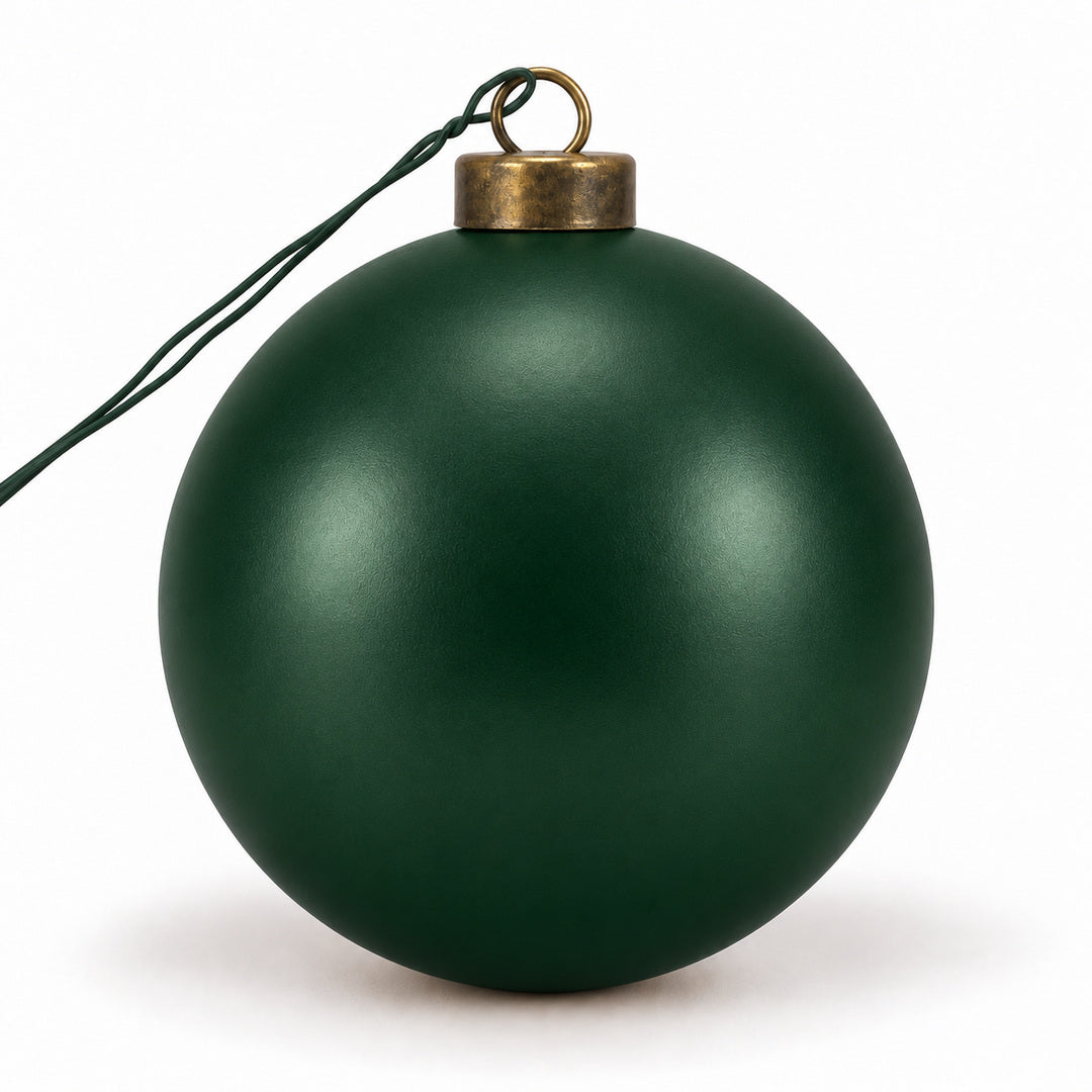 Pro Deco Collection Christmas bauble, dark green matt, 8 cm diameter, product on a white background