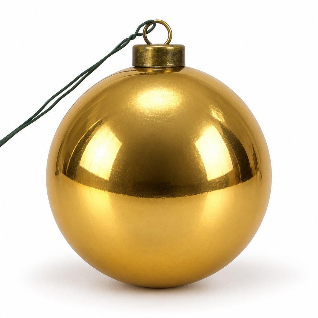 Pro Deco Collection kerstbal goud glans, diameter 10 cm, product op witte achtergrond