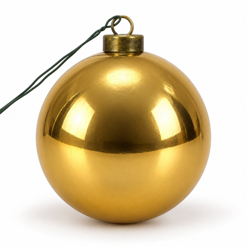 Pro Deco Collection kerstbal goud glans, diameter 8 cm, product op witte achtergrond