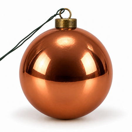 Pro Deco Collection kerstbal koper glans, diameter 8 cm, product op witte achtergrond