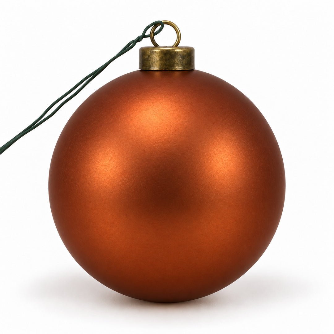 Pro Deco Collection kerstbal koper mat, diameter 8 cm, product op witte achtergrond