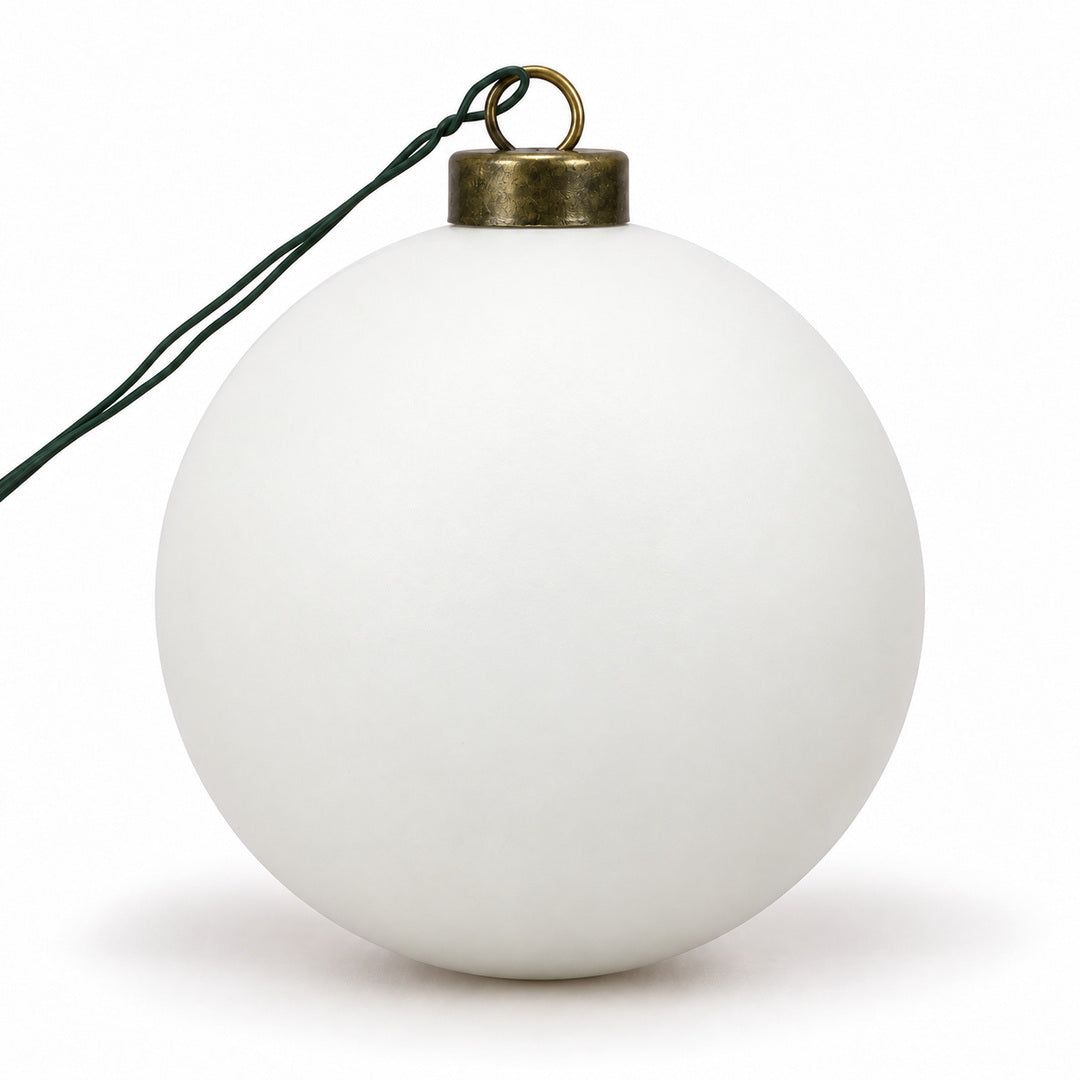 Pro Deco Collection Christmas bauble, pearly white matt, 8 cm diameter, product on a white background