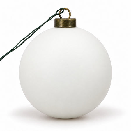 Pro Deco Collection Christmas bauble, pearly white matt, 8 cm diameter, product on a white background