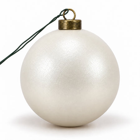 Pro Deco Collection Christmas bauble, pearly white pearl, 8 cm diameter, product on a white background
