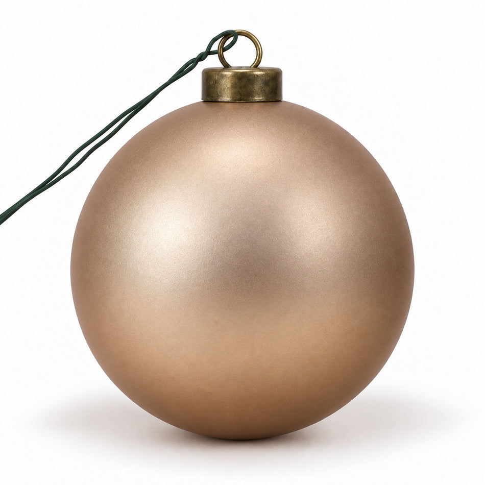Pro Deco Collection kerstbal rosegoud mat, diameter 8 cm, product op witte achtergrond