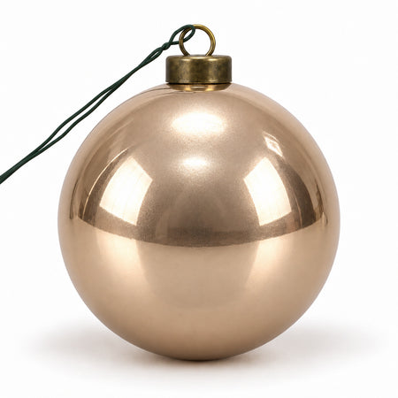 Pro Deco Collection kerstbal rosegoud parelmoer, diameter 10 cm, product op witte achtergrond