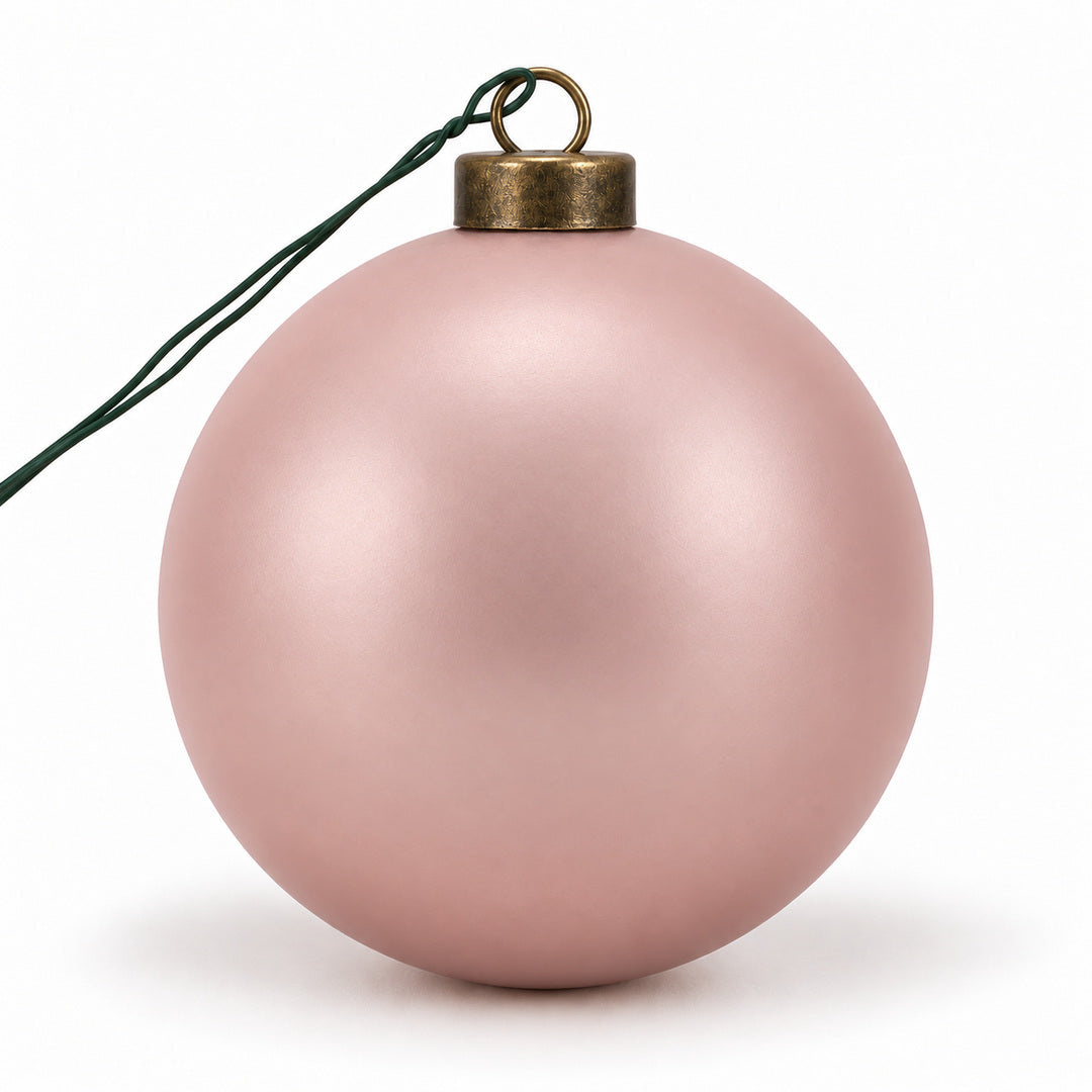 Pro Deco Collection kerstbal roze mat, diameter 8 cm, product op witte achtergrond
